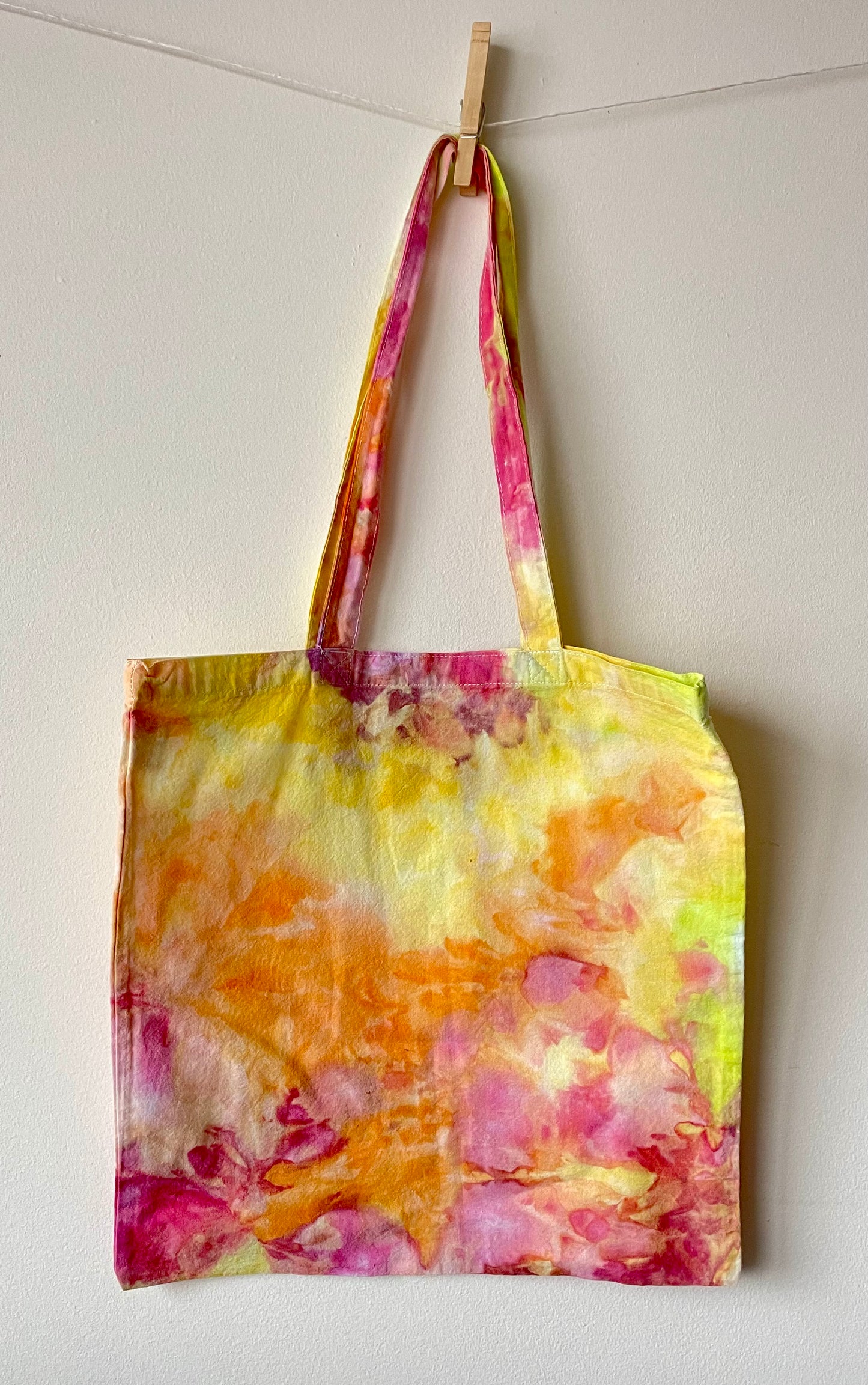 Ice-Dyed Cotton Book Bag Flat Tote