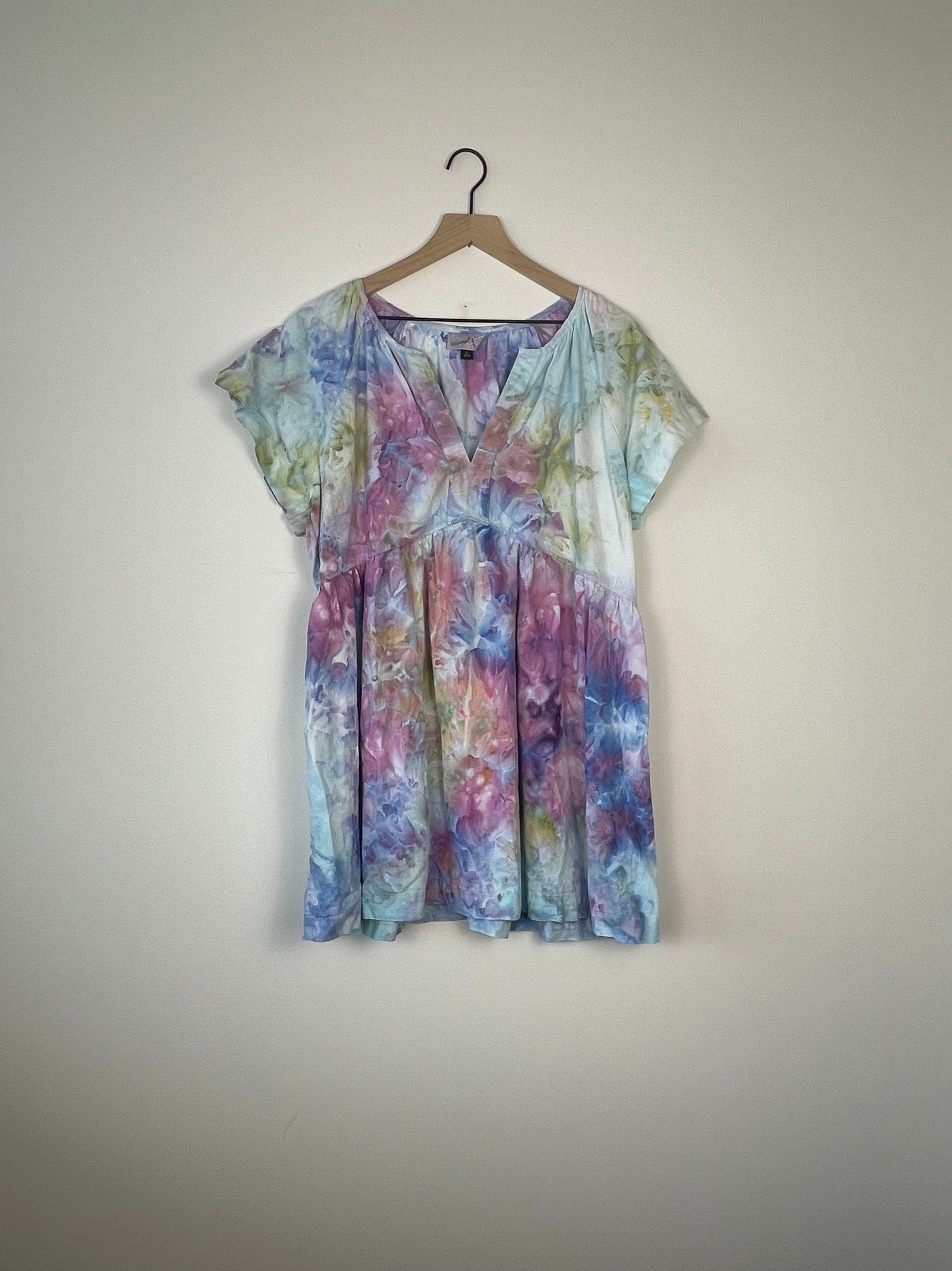 Ice-Dyed Linen Tunic Dress Women’s Opal