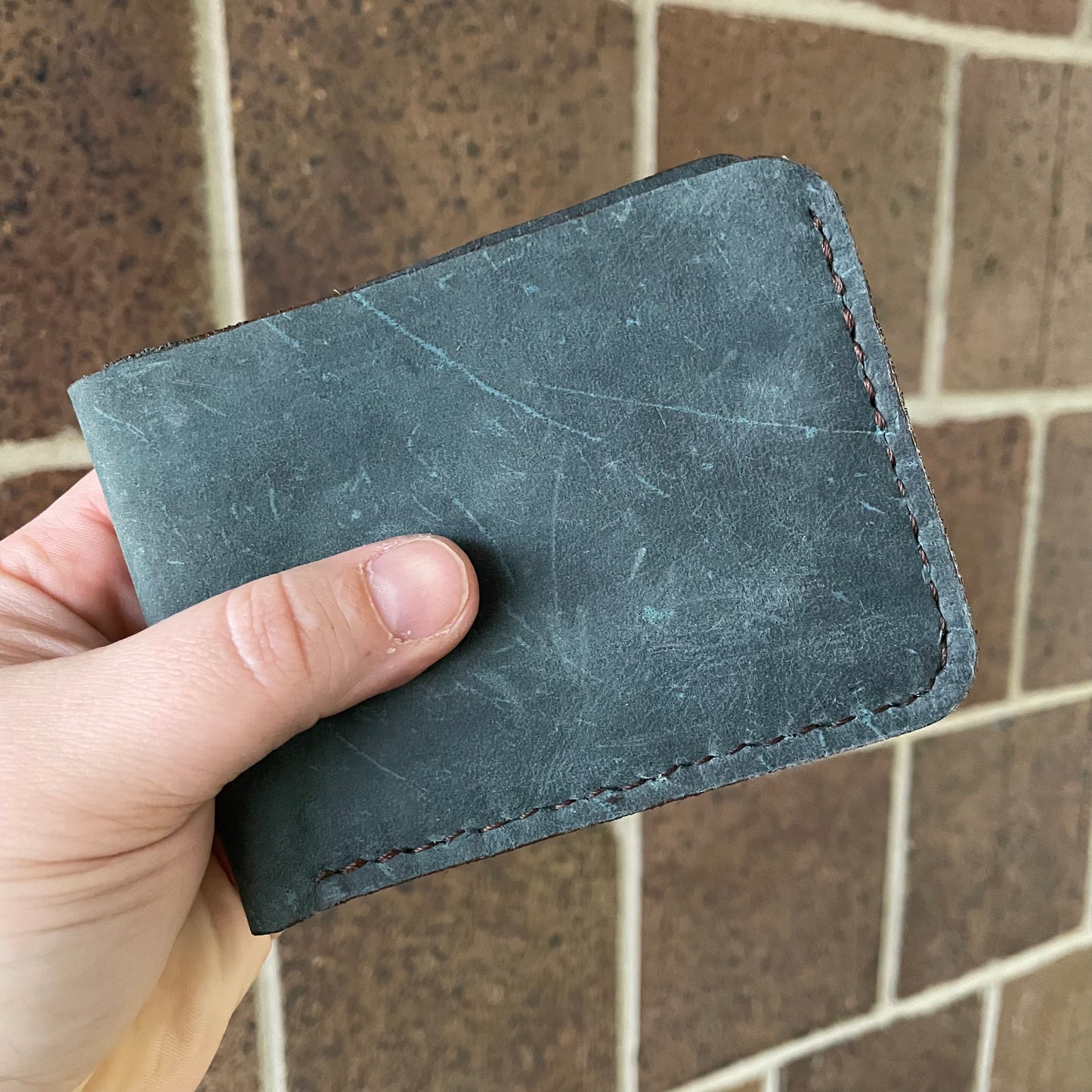 Leather Bi-fold Wallet Hand Stitched