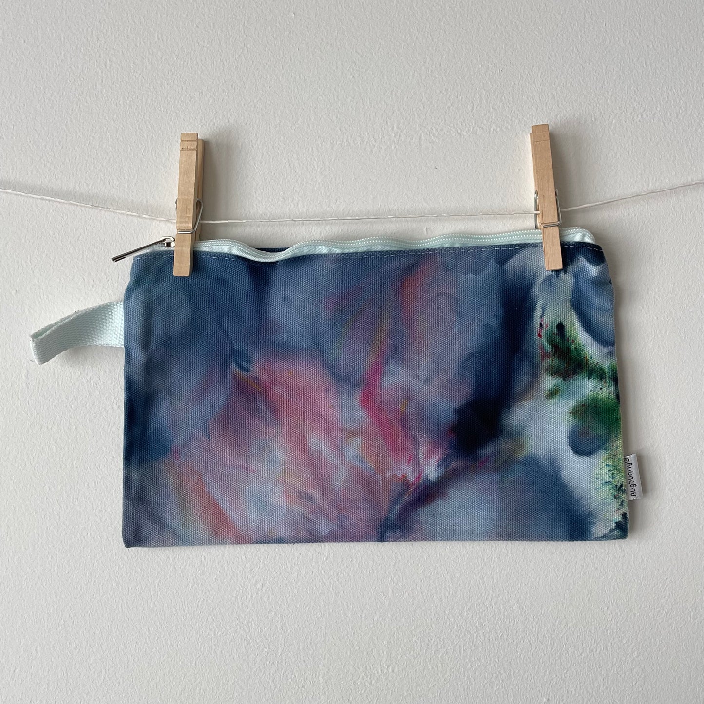 Ice-Dyed Zippy Canvas Accessory Bag- Large