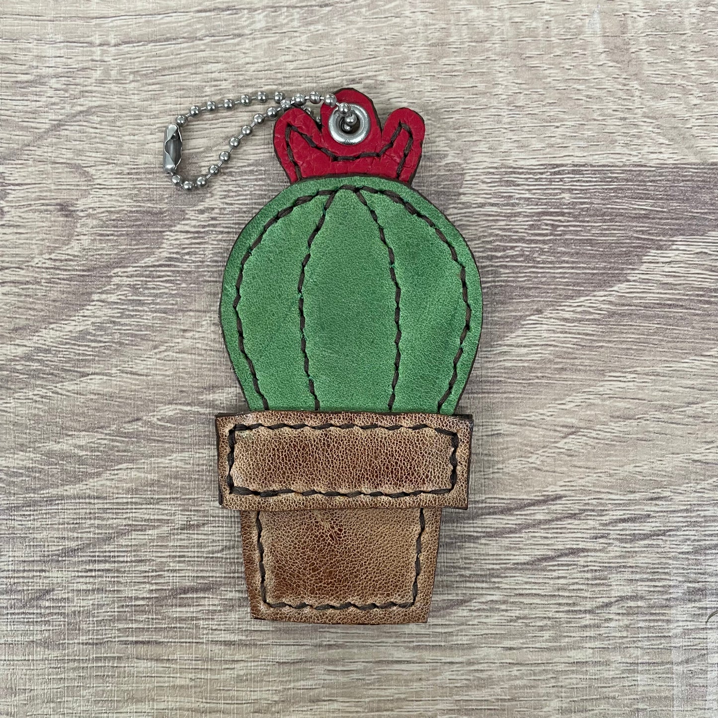 Cactus Hand-Stitched Keychain Charm Ornament