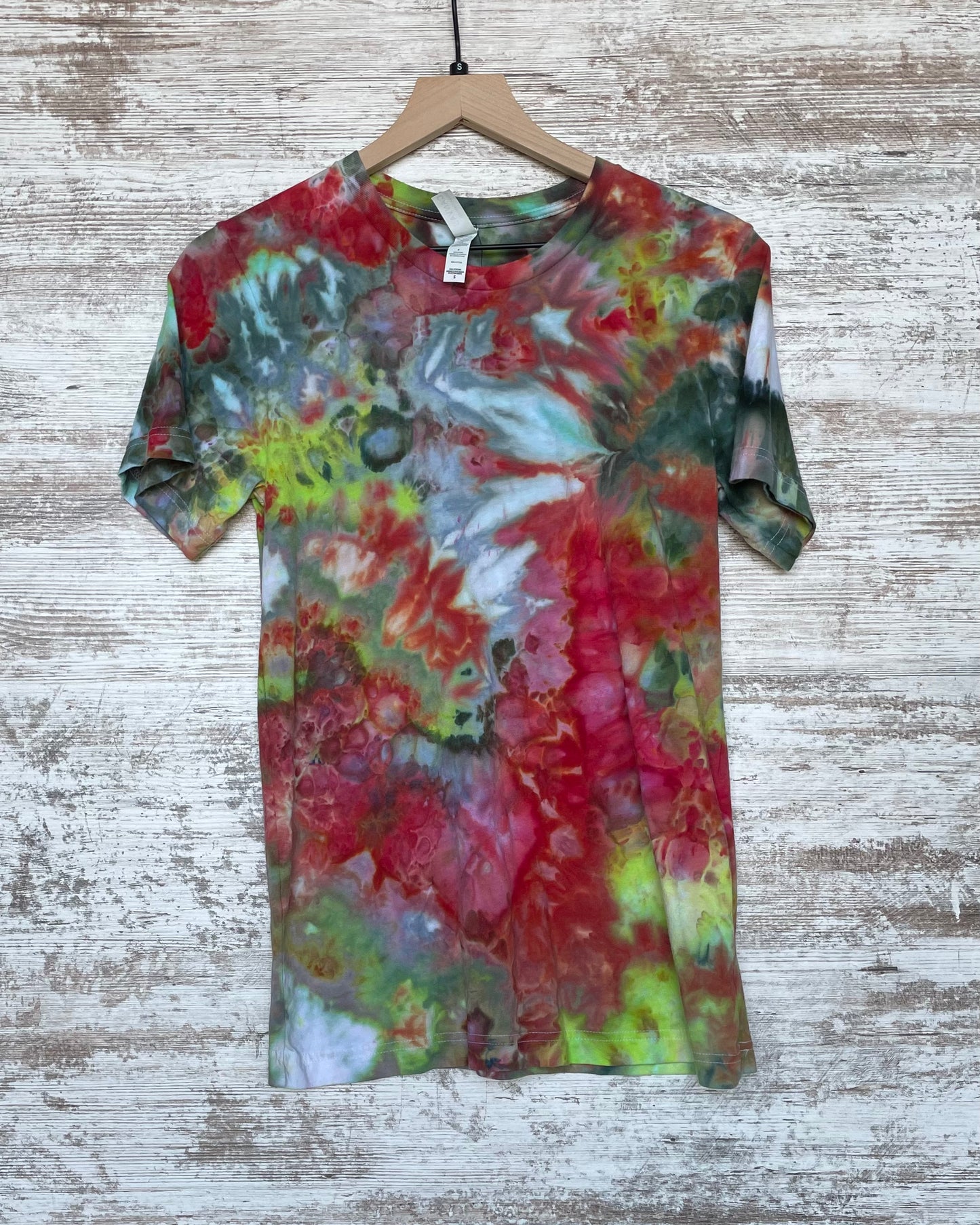 Red & Green Unisex Adult Ice-Dyed T-shirt
