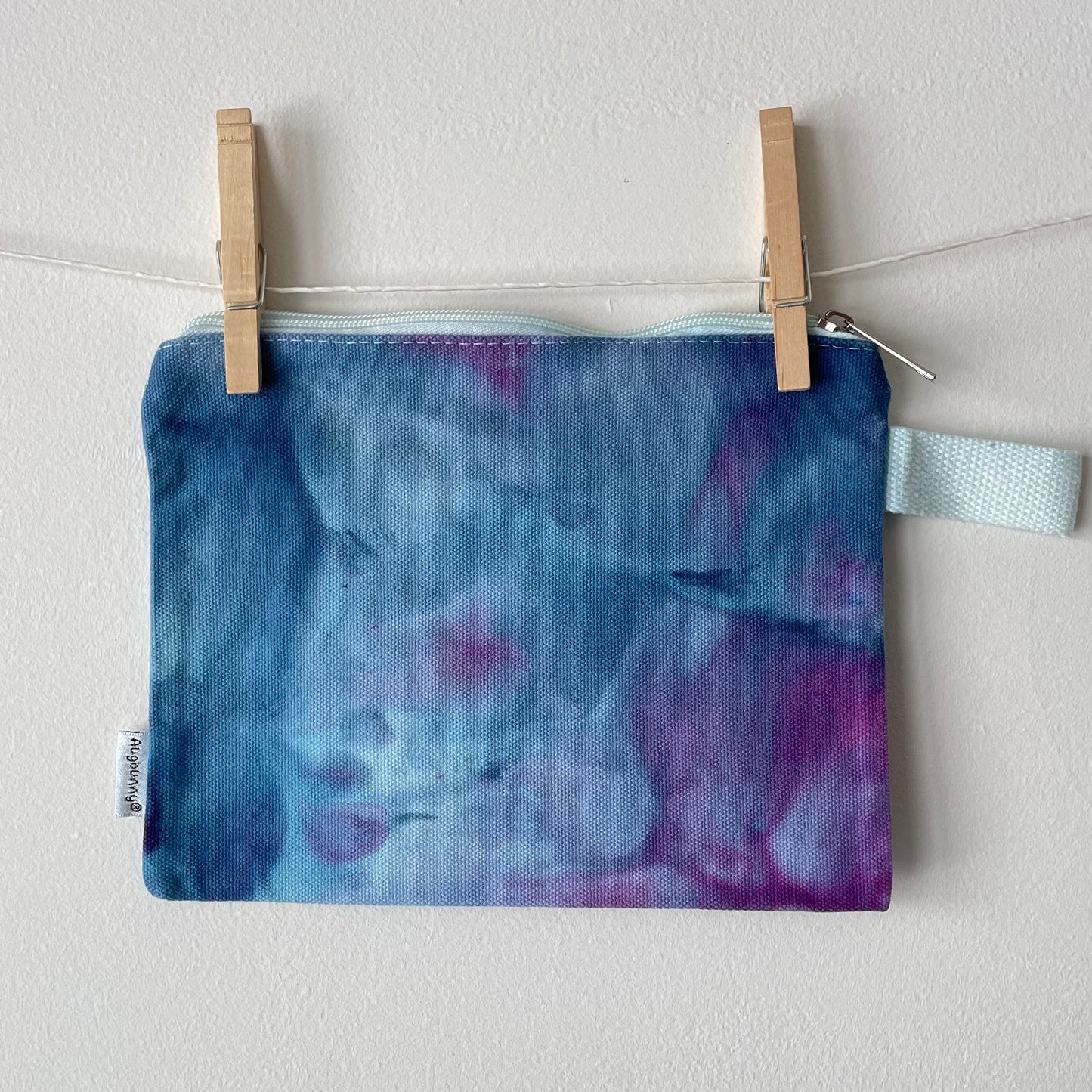 Ice-Dyed Zippy Canvas Accessory Bag- Small