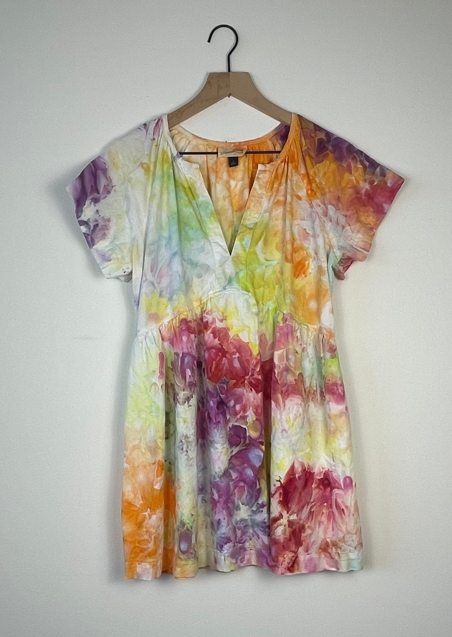 Ice-Dyed Linen Tunic Dress Women’s Rainbow Pop