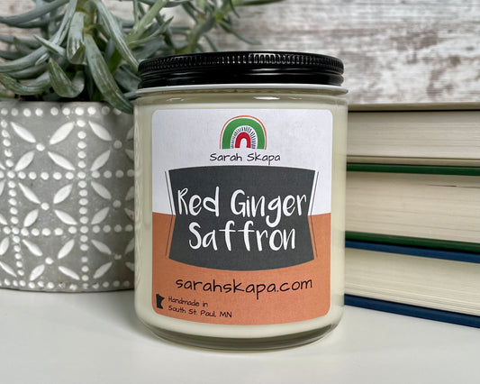 Red Ginger Saffron Scented Soy Candle