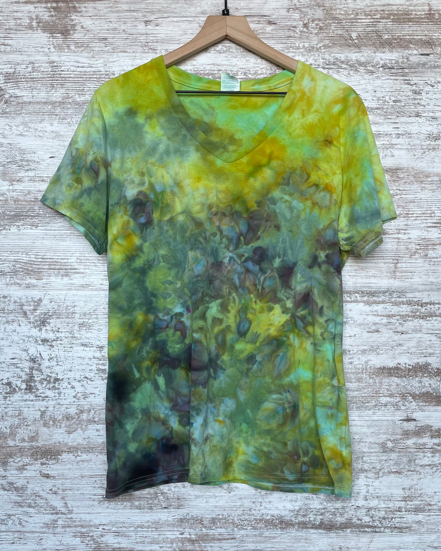 Rainforest Vibes Ice-Dyed Womens’ V-Neck T-shirt