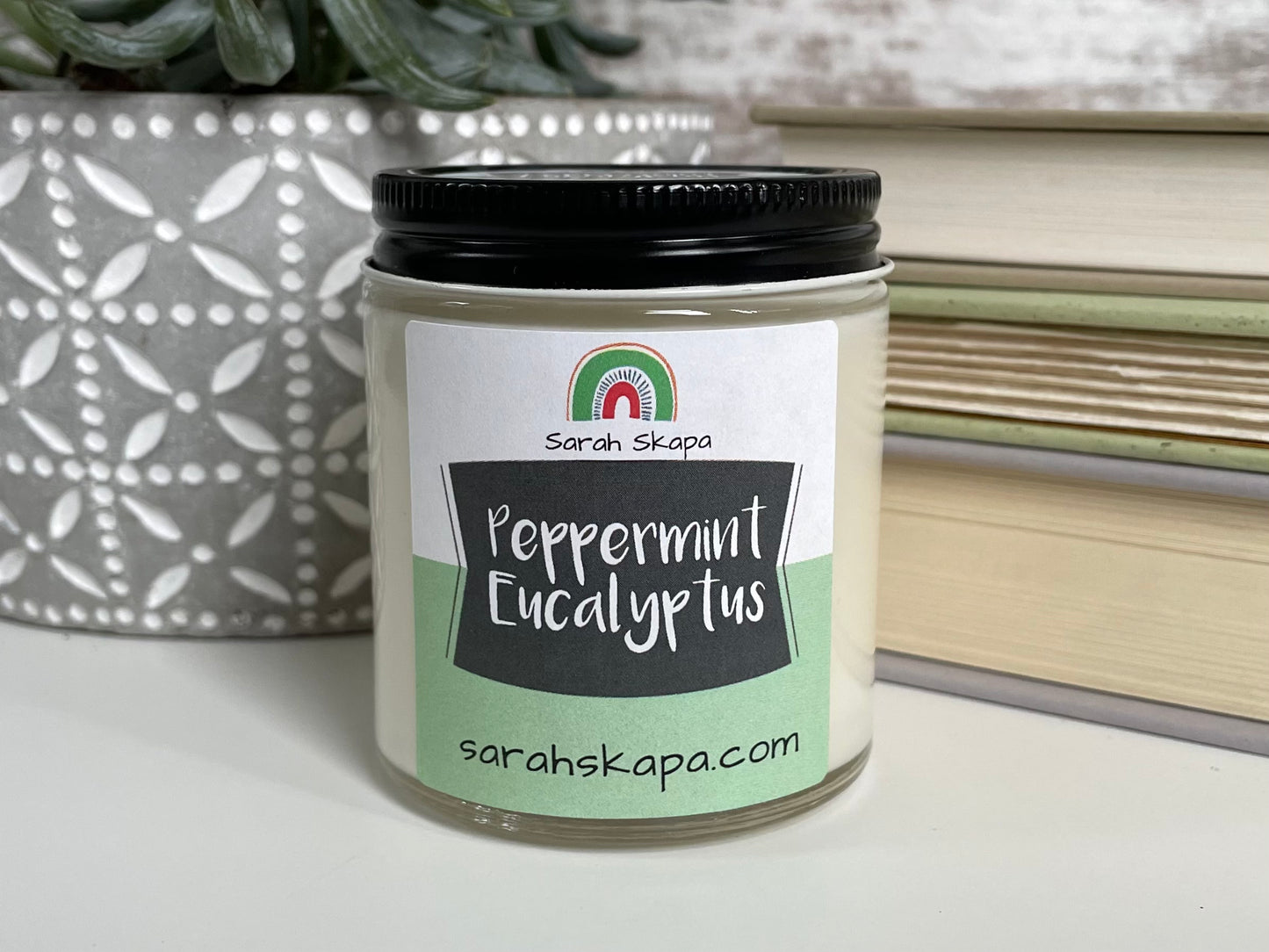 Peppermint Eucalyptus Scented Soy Candle