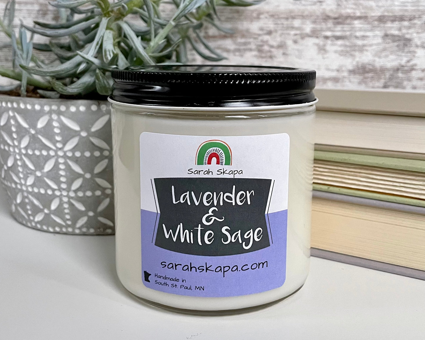 Lavender & White Sage Scented Soy Candle