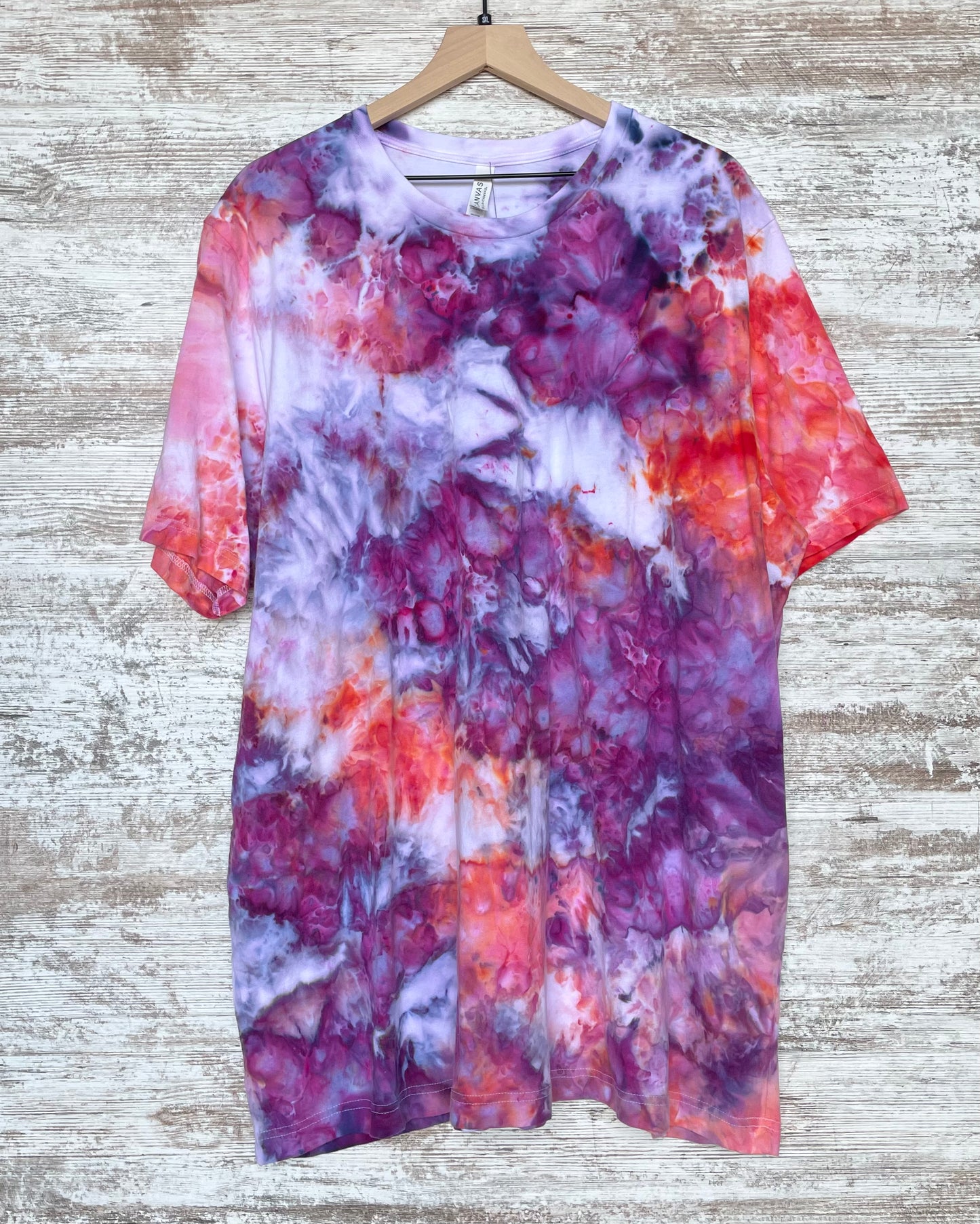 Coral & Plum Ice-Dyed Adult Unisex T-shirt