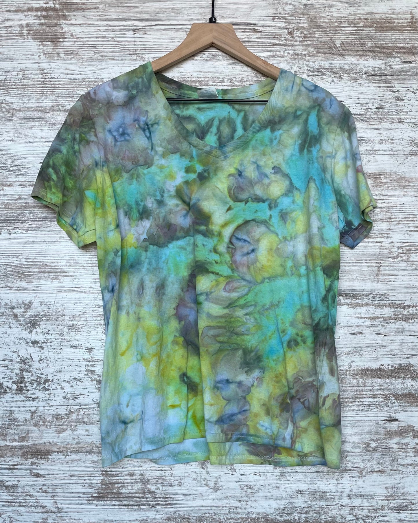 Rainforest Vibes Ice-Dyed Womens’ V-Neck T-shirt